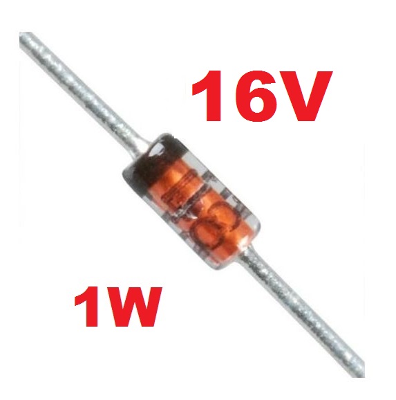 ซีเนอร์ไดโอด 1N4745A 16V 1W DO-41 zener diode
