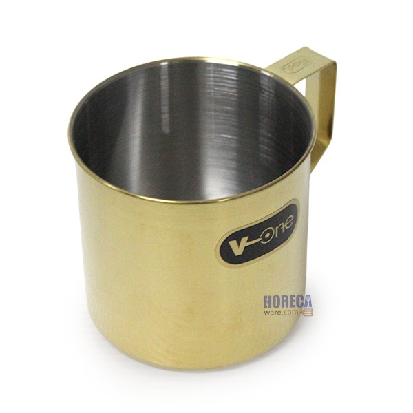 กระป๋องน้ำ 8ซม. 1 โหล (12ใบ) สีทอง v-one สมอ