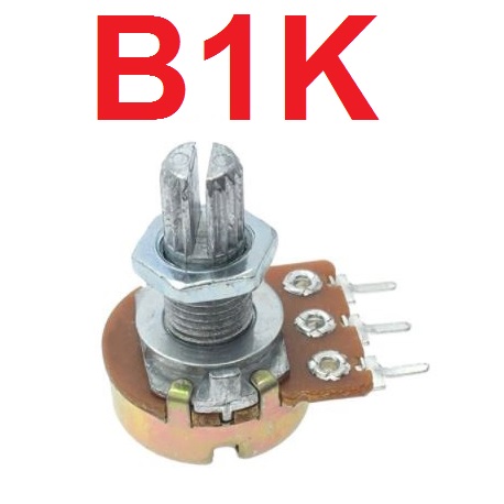 ตัวต้านทานปรับค่าได้ B1K แกนยาว 15mm. 3ขา WH148 Single 3pin handle Shaft length 15mm single potentiometer Linear Potentiometer With Nuts And Washers
