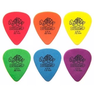 ปิ๊กกีตาร์ 6 ชิ้นครบรุ่น ปิ๊กกีตาร์ จิมดันลอป แท้ 100% Jim Dunlop Standard TORTEX ทุกความหนา