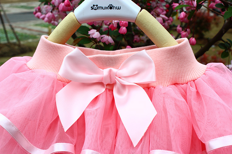 กระโปรงสีชมพูซ้อนหลายชั้น พลิ้วสวยหวาน