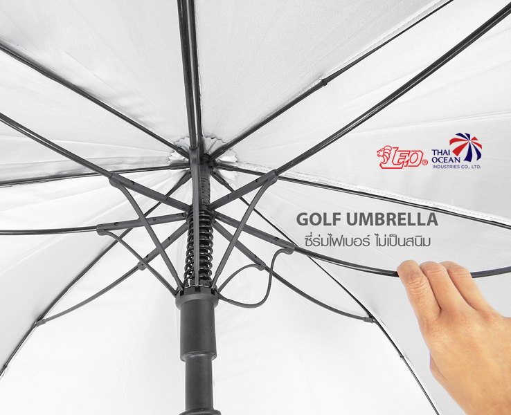 Leo ร่มกอล์ฟ 30 นิ้ว ขนาดใหญ่ กางได้ 2 คน โครงไฟเบอร์ไม่ขึ้นสนิม ปุ่มกดกางออโต้