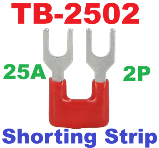 TB-2502 จั้มเปอร์ 2 ช่อง สีแดง สำหรับเทอร์มินอลบล็อก 25A Jumper Bar for Terminal Block 2 pin Connector Bar Red color