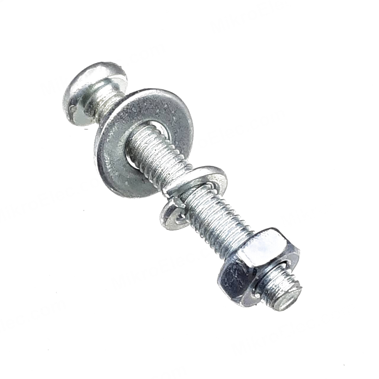 หัวน็อต M5 ชุบนิเกิ้ล แพ็คละ 20 ตัว สำหรับสรูเกลียวมิล nickel-plated screw lengthened carbon steel nut 5mm.