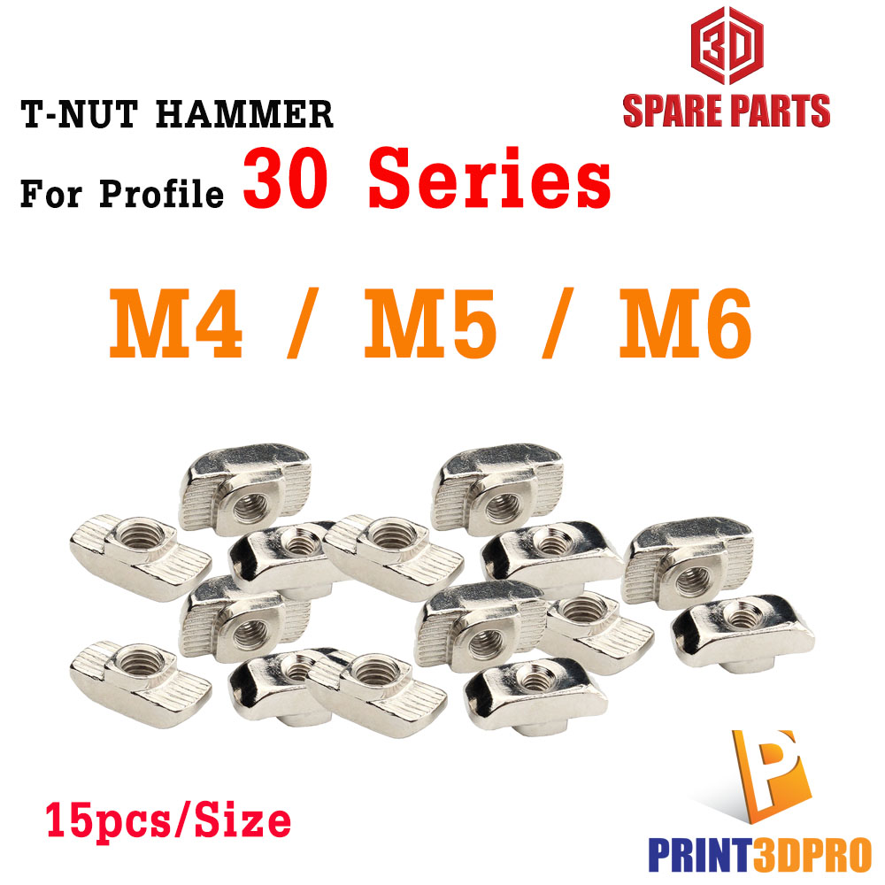 T Nuts Hammer For Aluminium Profile 3030 Series M4 , M5 , M6 15pcs/pack Stanless Steel