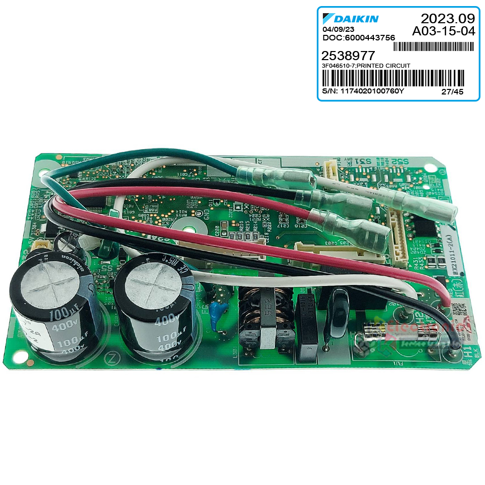 แผงบอร์ดแอร์คอยเย็นDAIKIN-ไดกิ้น รุ่น FTKQ12UV2S-อะไหล่ใหม่แท้บริษัท #อะไหล่แอร์DAIKIN