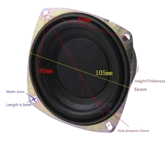 ลำโพง 4 Ohm 25W ขนาด 4.5 นิ้ว (114 mm.) speaker 25 watt SubWoofer