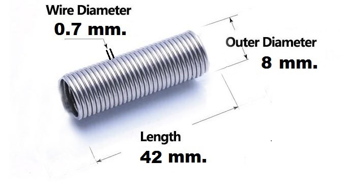 สปริงขดแบบดึง ไม่มีขอเกี่ยว ขนาด 8x42 mm.Tension spring Extension spring Steel สปริงดึง สปริงเกี่ยว