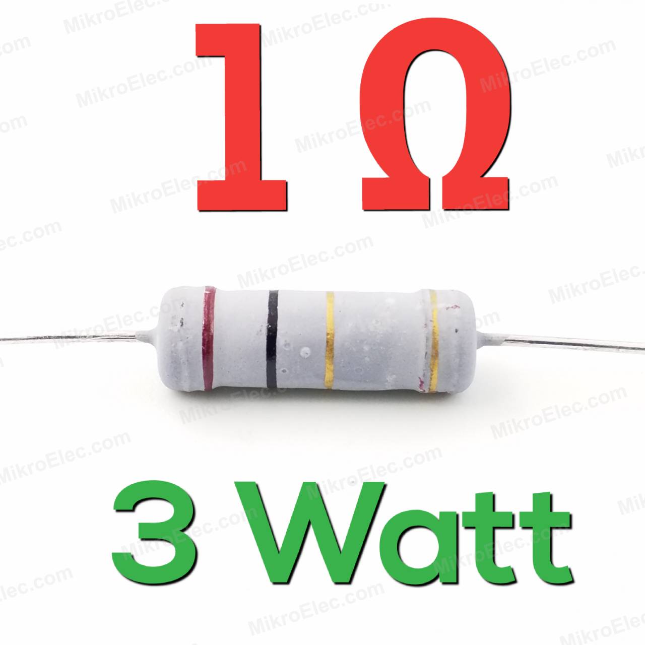 1 โอห์ม 1 Ohm 3W 5% เมทัลออกไซด์ ฟิล์ม Metal Oxide Film Resistor 1R