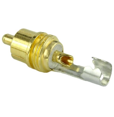 เเจ็ค RCA ตัวผู้ แถบดำ ชุบทอง Gold-Plated Lotus AV Audio Video Plug Wobbler RCA Plug Welding Connector