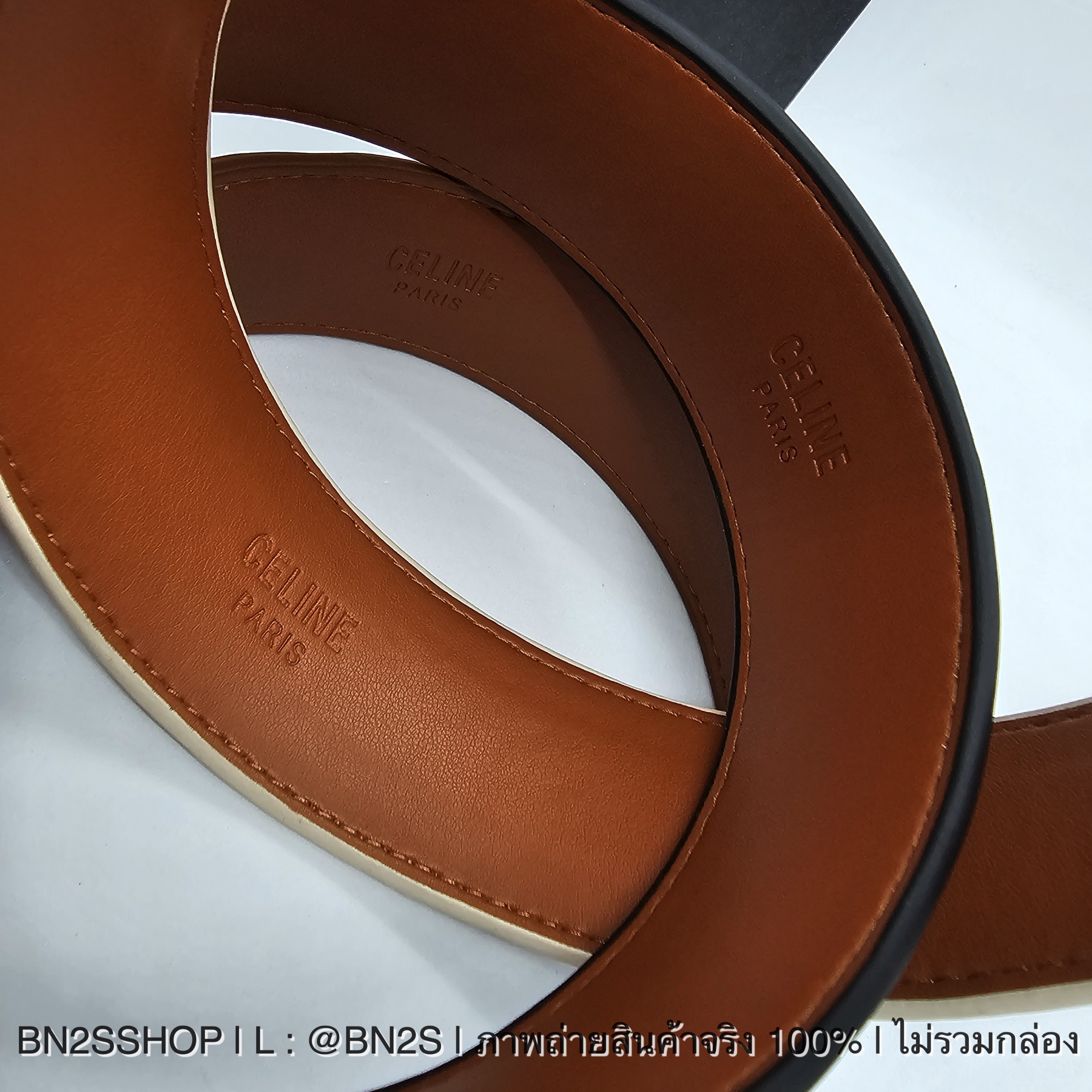 สีดำ | CELINE Cuir Headband in Calfskin Leather ที่คาดผมลายปัม CL งานหนังสีน้ำตาล งานปั๊ม หนังนุ่มมือมาก ถ่ายจากสินค้าจริง