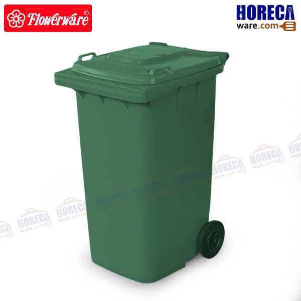 OTTO trash can 240L, lid 58x65x99x106, green, Flowerware