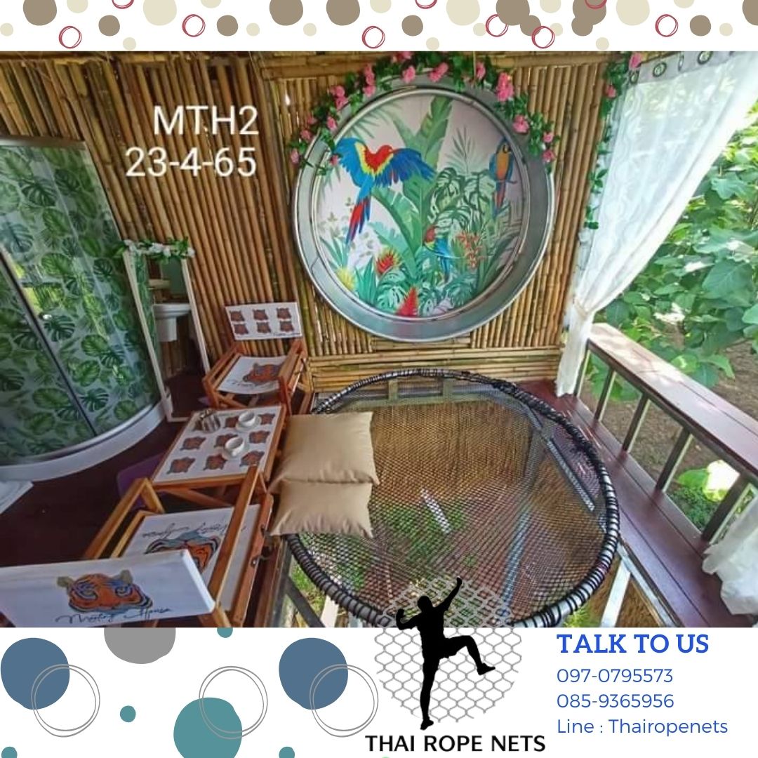 รีวิวตาข่ายเปลนอน ไร้ปม ตาข่ายเปลนอนตามร้านอาหาร คาเฟ่ ตาข่ายนั่งเล่นตามร้านกาแฟ