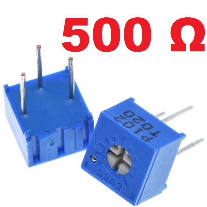 VR 500 Ohm 0.5W ตัวต้านทานปรับค่าได้ ทริมพ็อท หมุนได้ 1 รอบ 3362P Trimpot Potentiometer Trimmer Potentiometer Cermet 1 Turn Top Adjustment 500E