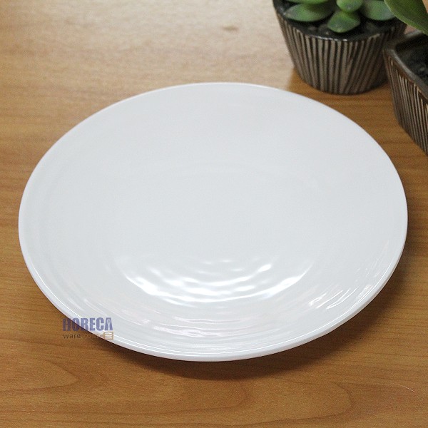 จานกลมมีลอนลายคลื่น 8นิ้ว [สีครีม] เอสบี