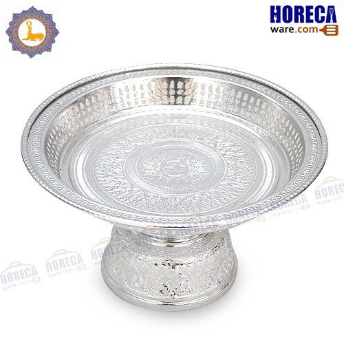 Thai pattern Khanto tray, silver, 26 cm, seal