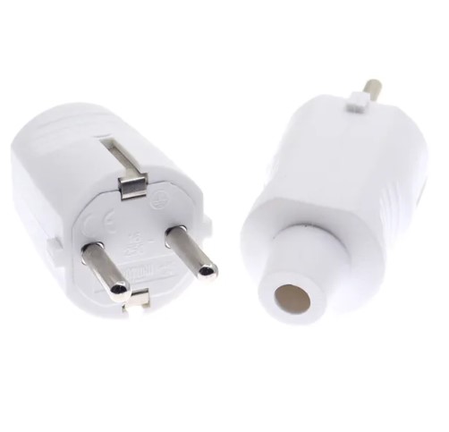 หัวปลั๊ก EU AC 250V 16A สีขาว European Plug Electrical Plug Socket Outlets White color Extension Adapter Power Cord Connector German male plug