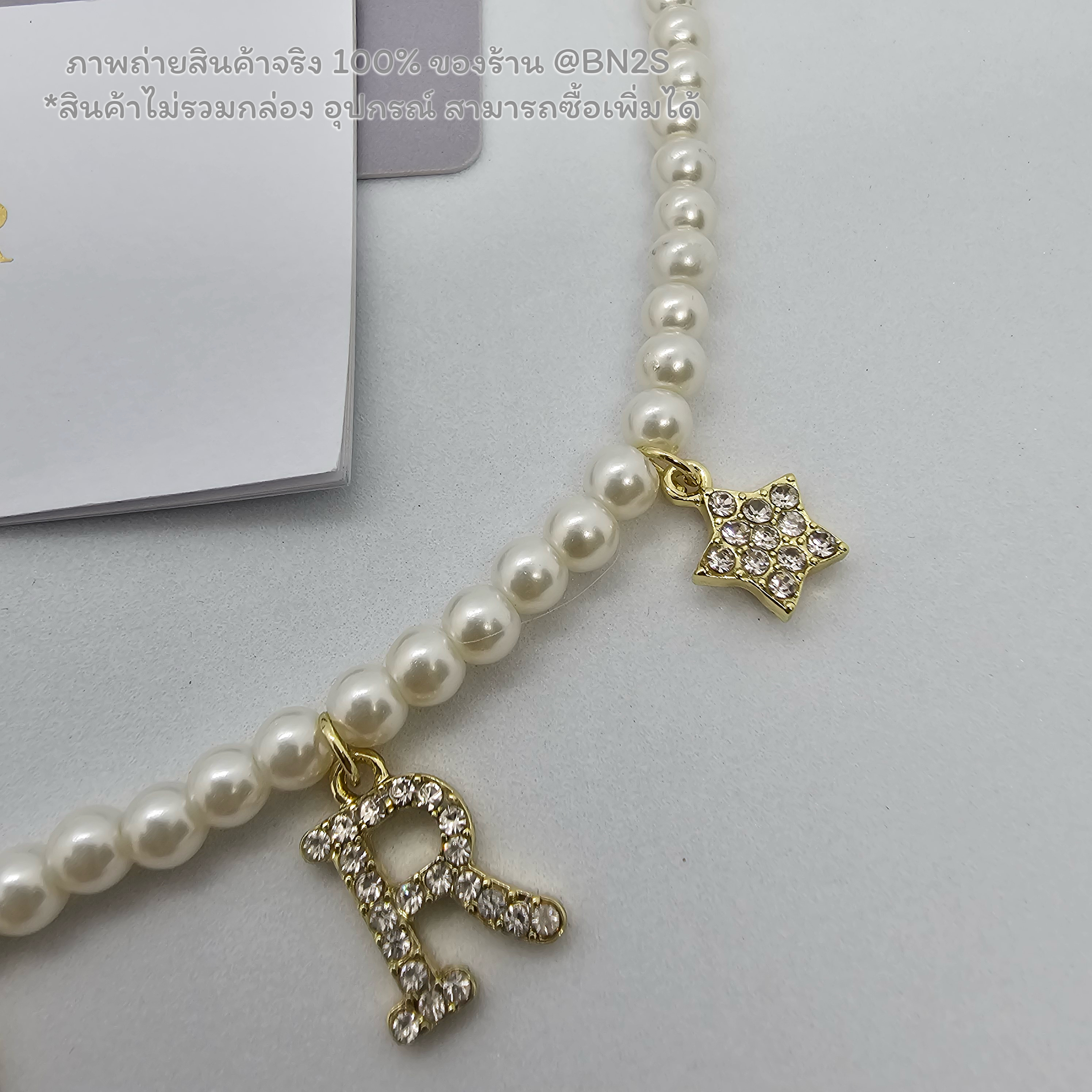 CD Pearl Crystal Star Logo Charm Necklace สร้อยคอไข่มุกประดับโลโก้ดิออ ไข่มุกจิ๋วเต็มเส้น พร้อมส่ง ภาพงานจริง 100% ไม่รวมกล่อง อุปกรณ์