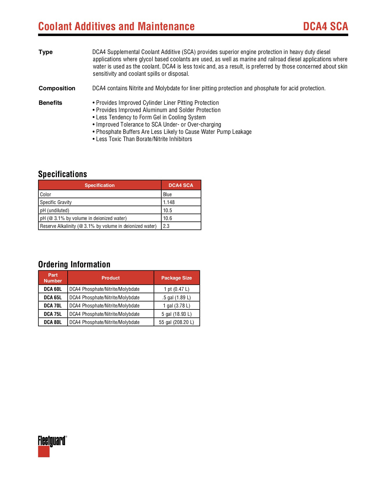 Coolant Additive / น้ำยาเติมหม้อน้ำ DCA4