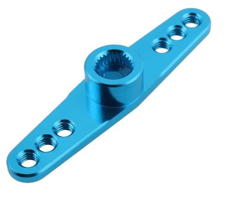 25T standard servo swing Double Sided arm สีน้ำเงิน Half arm Blue color digital servo metal rudder arm steering wheel