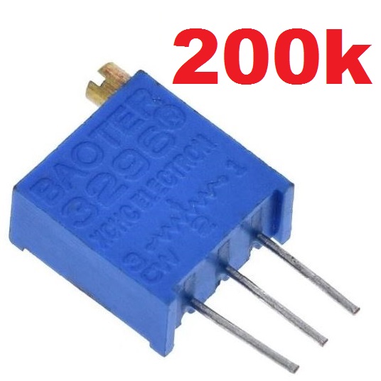 Trimpot 200k ปรับหมุนได้ 25 รอบ 3296W 25 Turn 0.5w potentiometer adjustable resistance