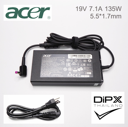 Adapter ACER 19V 7.1A 135W (5.5x1.7mm) Slim สินค้าใหม่แท้ แถมสายไฟ
