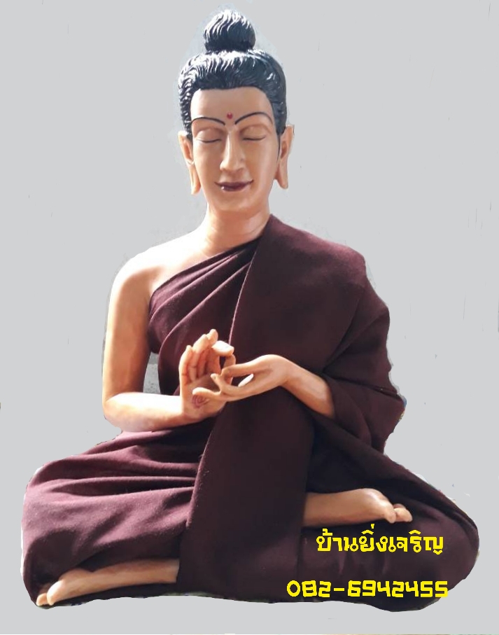 หุ่นขี้ผึ้งพระพุทธเจ้า จีวรสีกะดำ หน้าตัก12นิ้ว