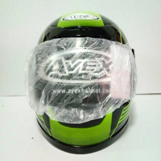 AVEX หมวกกันน็อคเต็มใบ ราคาถูก รุ่นXR-503 สีดำเงา-เขียว แว่นดำ