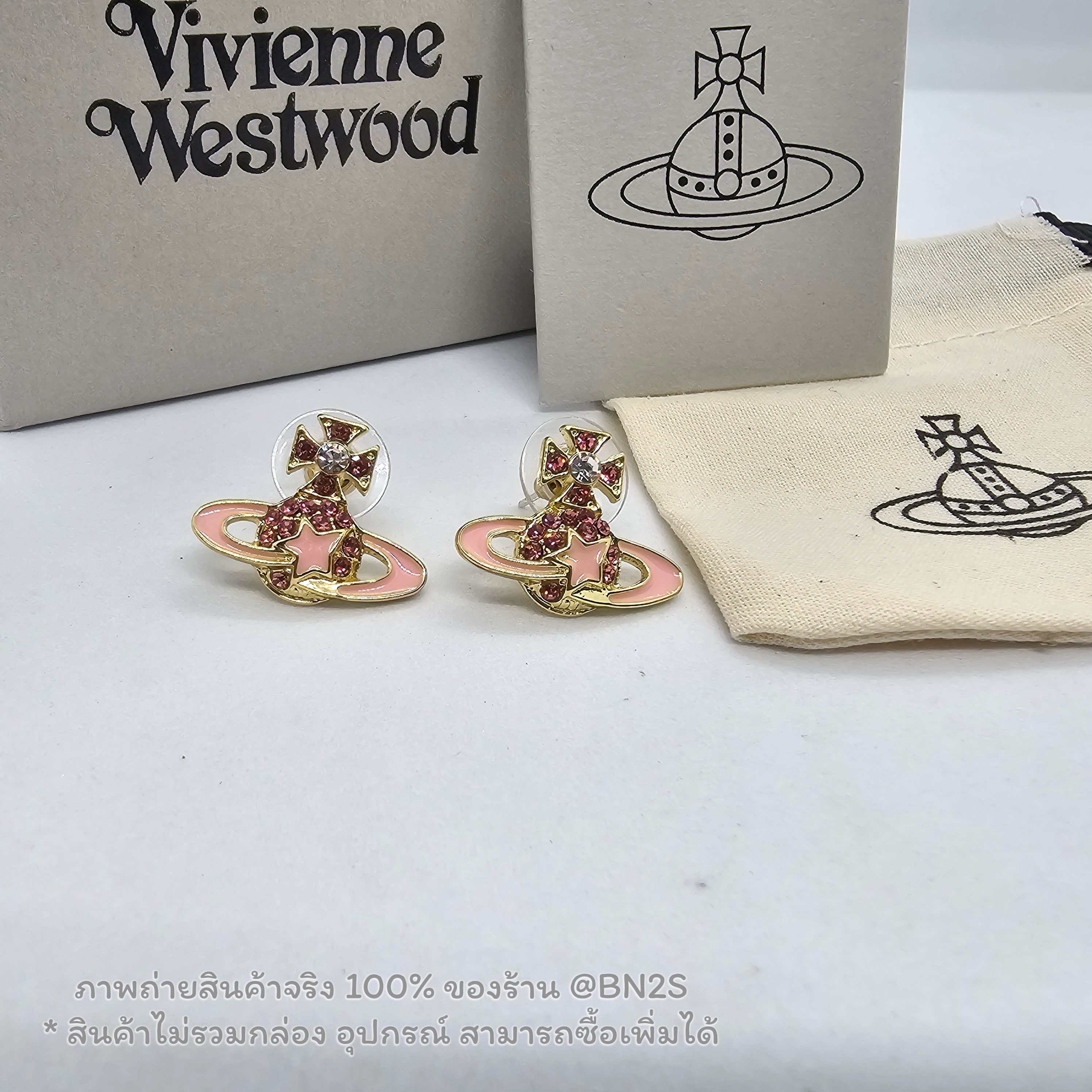 สีชมพู | Vivienne Westwood Darlene Earrings ต่างหู จี้หูวิเวียน รุ่น ดาเลน มาใหม่ชนช๊อบ จี้ดาวเสาร์ พร้อมส่ง มีให้เลือก 3 สี