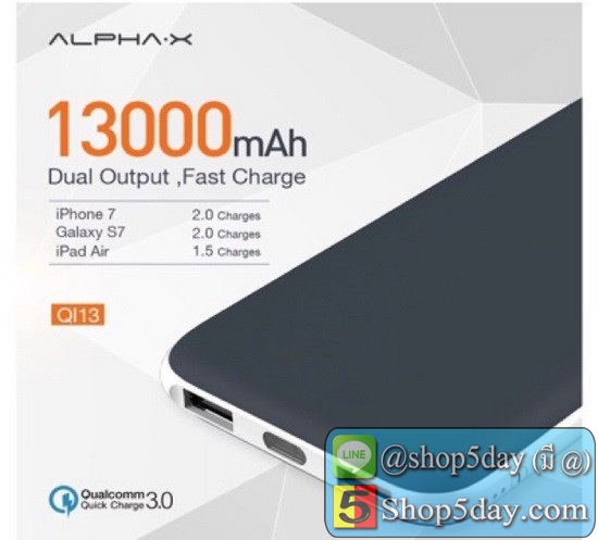 ALPHA-X QI13 Power bank 13000mAh Quick Charge 3.0