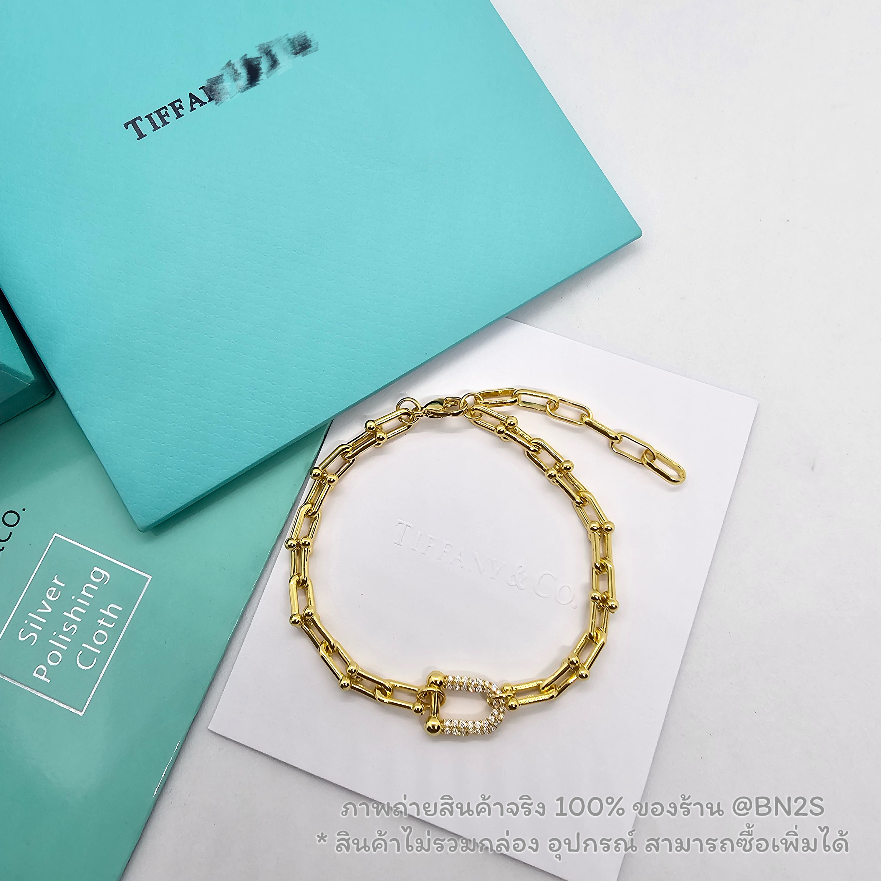 Tiffany Co. HardWear Large Link Bracelet สร้อยคอมือ อะไหล่สีทอง สายโซ่ ชาย/หญิง พร้อมส่ง งานสวย ไม่รวมกล่อง งานพรีเมียม ไม่มีกล่อง อุปกรณ์