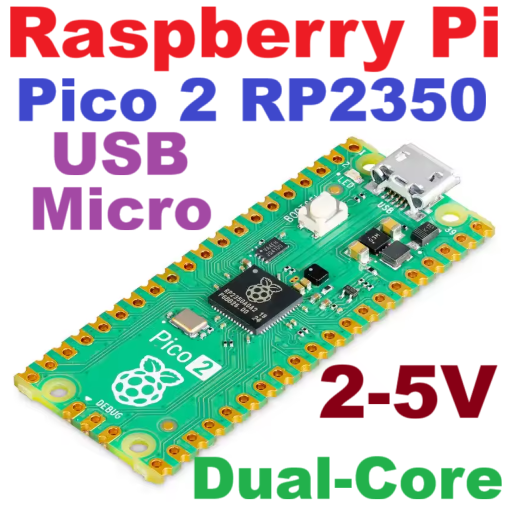 Raspberry Pi Pico2 RP2035 Microcontroller Board USB Micro Dual-Core 520KB Dual Arm Cortex-M33
