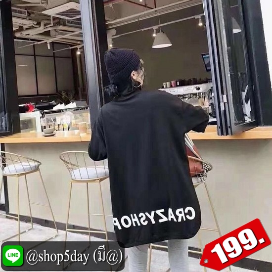 🔥 เสื้อแขนยาวยอดฮิต สไตล์เกาหลี คอเต่ากันหนาวสกรีนลาย ‼️