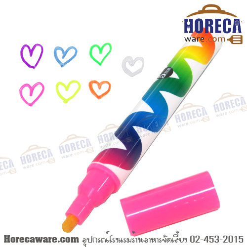 ปากกาชอล์กน้ำสีสะท้อแสง สีชมพู โรบิน [rbn-fc-521s-pk]