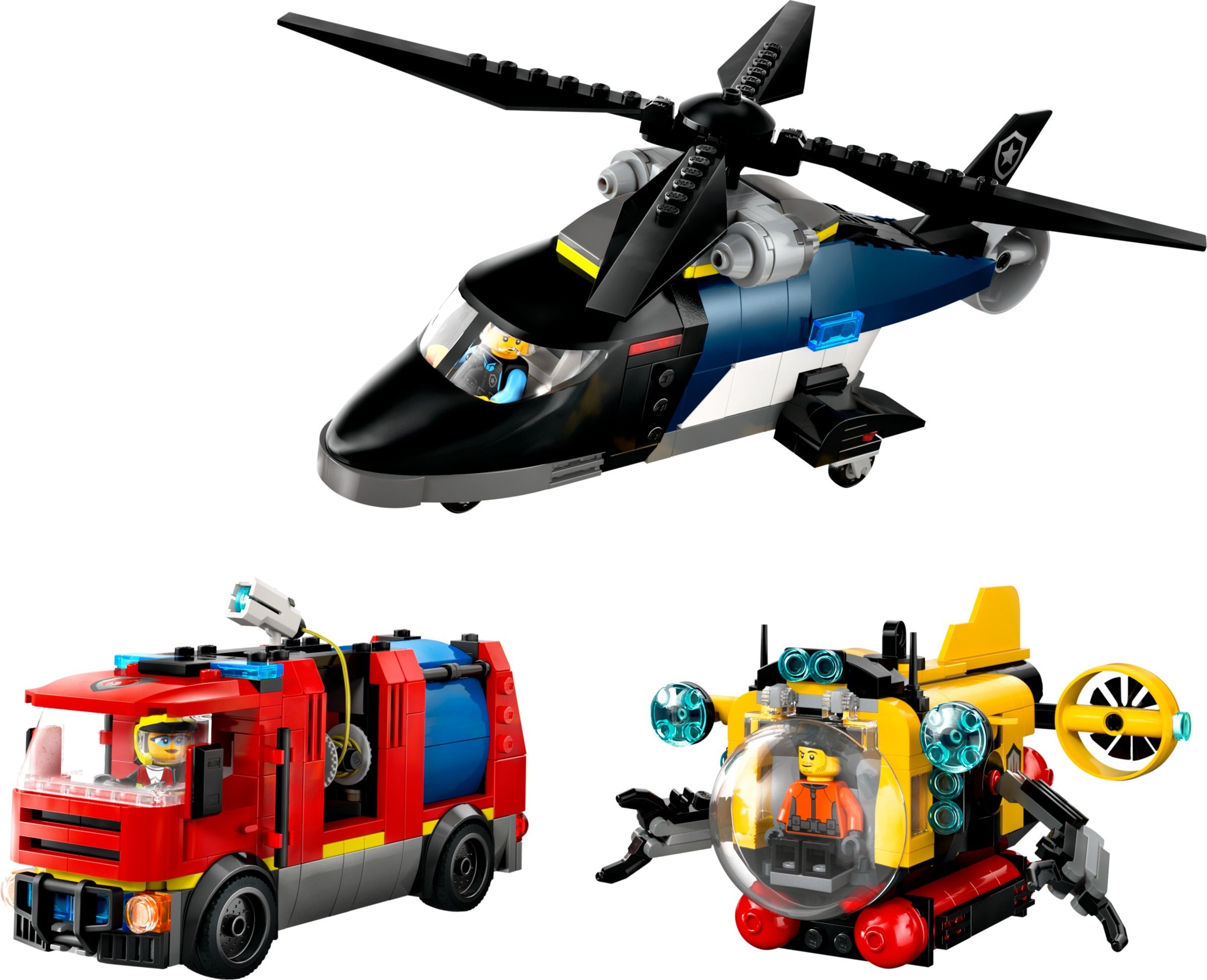 LEGO City เลโก้ 60462 Helicopter, Fire Engine & Submarine Remix