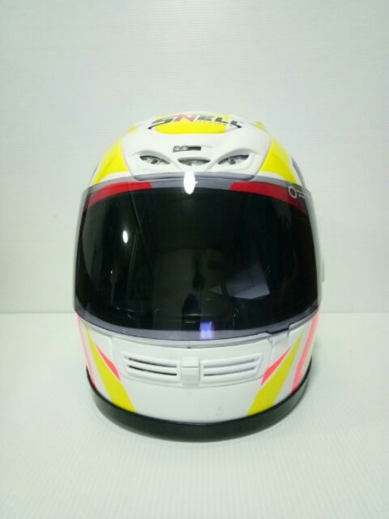 หมวกกันน็อค SNALL RYUKI 14 สีเหลืองขาว