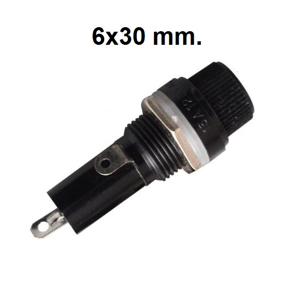 กระบอกฟิวส์ 6X30mm. 10A 250V (15A 125V) insurance tube socket Panel Mount Fuse Holder