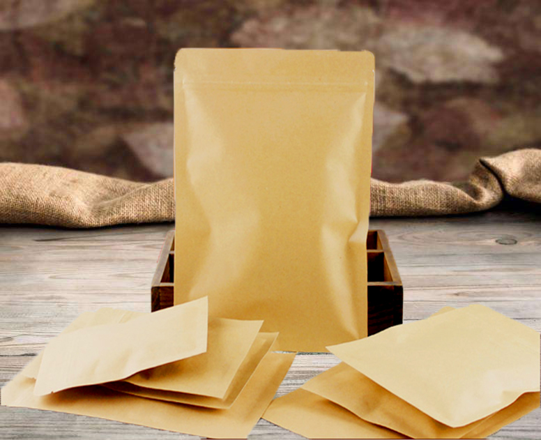 ถุงคราฟท์ทึบ ก้นแบน แบบมีซิปล็อค ในฟอยด์