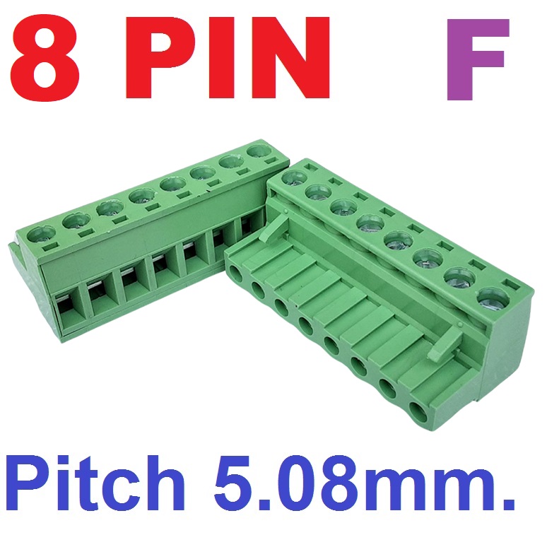 2EDG5.08-8P Plug-in Terminal Block 8 pin plug socket Female 300V 15A Pitch 5.08mm Wire Range 28-12AWG ตัวเมีย