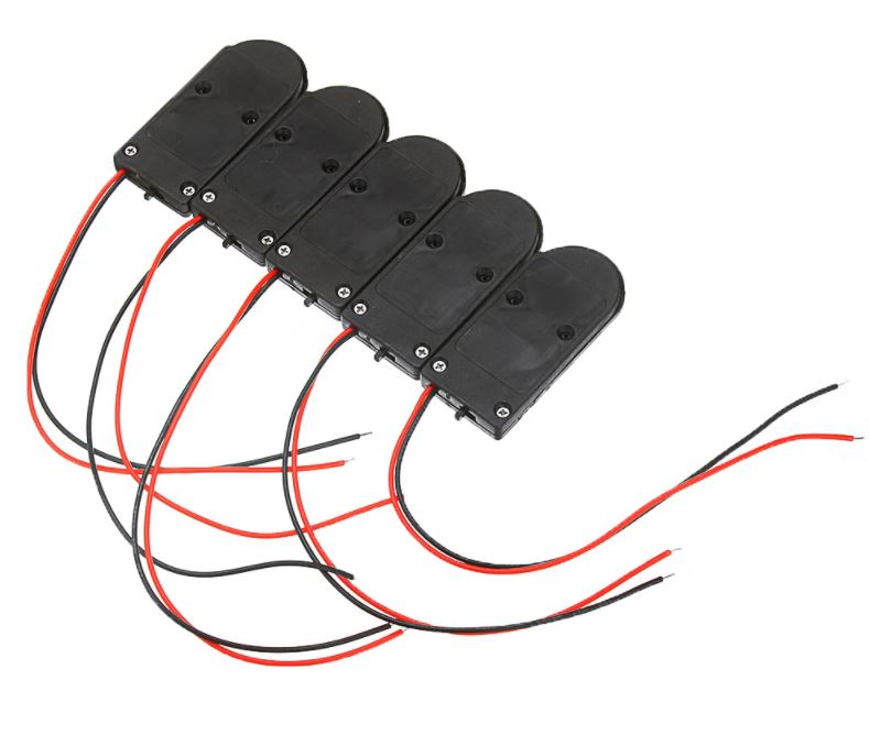 รางถ่านกระดุม 2ก้อน 6V มีสวิตช์เปิด/ปิด Button battery holder CR2032 LIR2032 two section 2 section 6V with line with cover with switch battery box