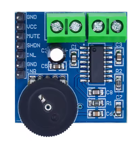 โมดูลขยายเสียง PAM8403 dual channel amplifier module mini digital amplifier board with volume control 2*3W Class D digital amplifier board efficient 5V power supply