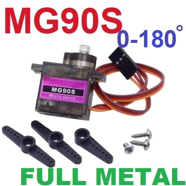 เซอร์โวมอเตอร์ MG90S เฟืองโลหะ หมุน 180 องศา 4.8V-6V Iron Gear Servo motor 180 degree 1.8kg/cm