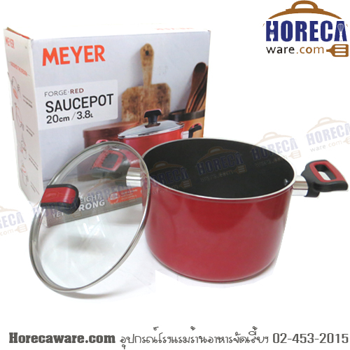 [Forge Red] Pot 2 ears 20 cm. Coated glass cover IH Meyer [my-22020-t]