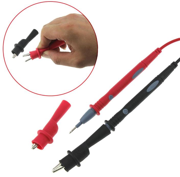 ปากคีบจระเข้ สีแดง สำหรับใช้เสียบกับสายมัลติมิเตอร์ Clips Alligator Test Clamps For Multimeter Tester Probe red color
