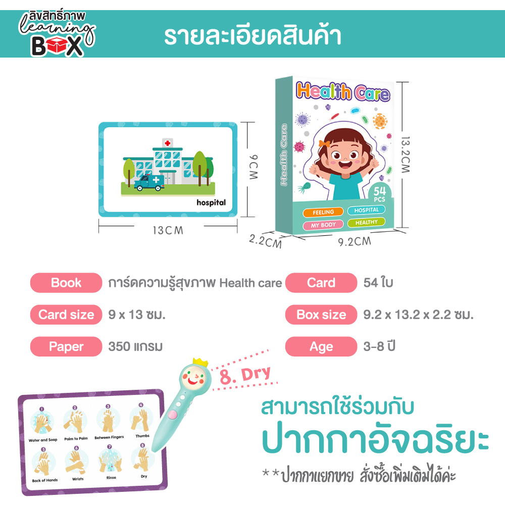 การ์ดคำศัพท์หมวดสุขภาพ (Health care)