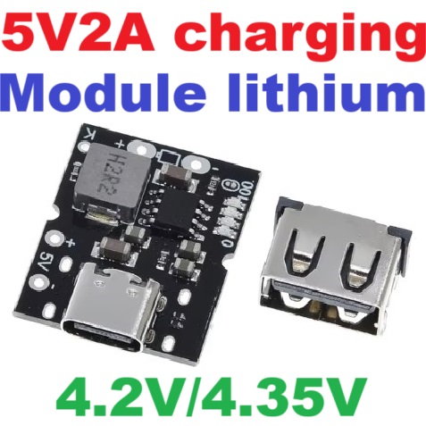 5V2A charging and discharging integrated module 4.2V/4.35V lithium battery boost power supply Type-C USB charging protection