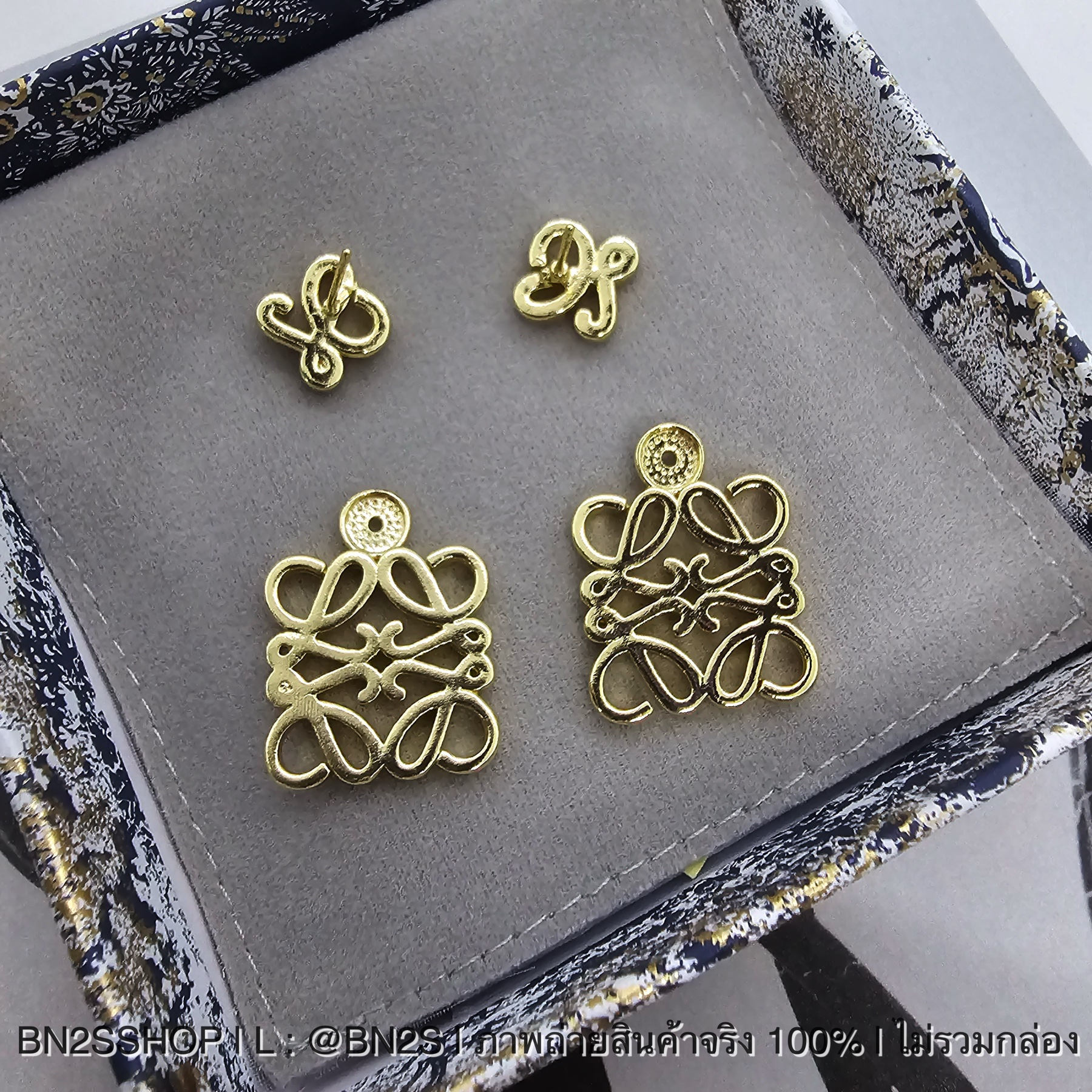 Loewe Annagram Logo Earrings ต่างหูโลเอเว่ จี้สตั๊ด พร้อมที่ห้อยโลโก้ขนาดใหญ่ ใส่ได้สองแบบ งานสวย