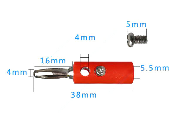 ปลั๊กกล้วย ตัวผู้ 4mm สีน้ำเงิน Banana plug head 4mm. บานานาปลั๊ก Blue color Banana Jack panel Terminal audio accessories