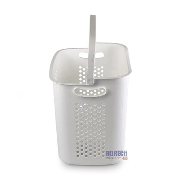 Square basket with handle, white, 38x29x35 cm, standard pro