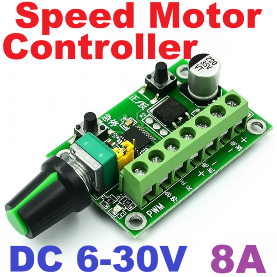 โมดูลปรับความเร็วมอเตอร์ DC 6V-30V DC 8A 48-240W PWM Motor Speed Controller Regulator Adjustable Variable Speed Control With Potentiometer Switch คุมความเร็วมอเตอร์